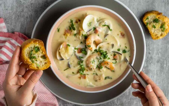 vellutata cavolfiore frutti di mare