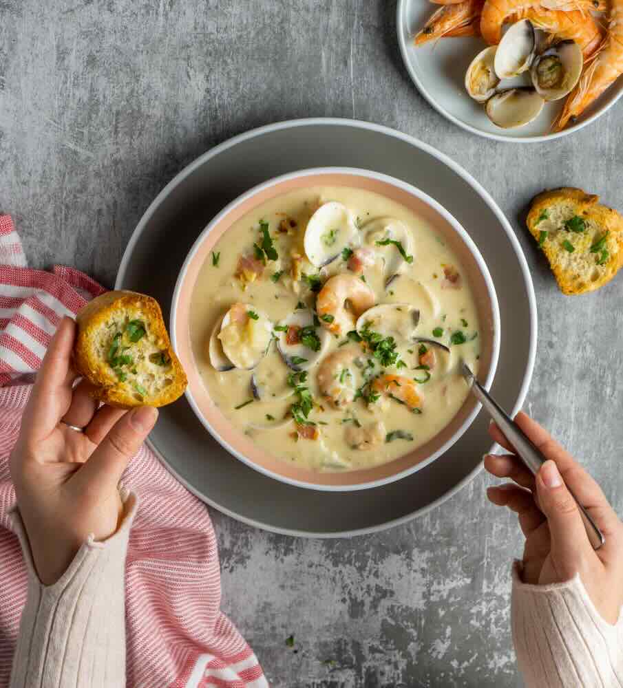 vellutata cavolfiore frutti di mare